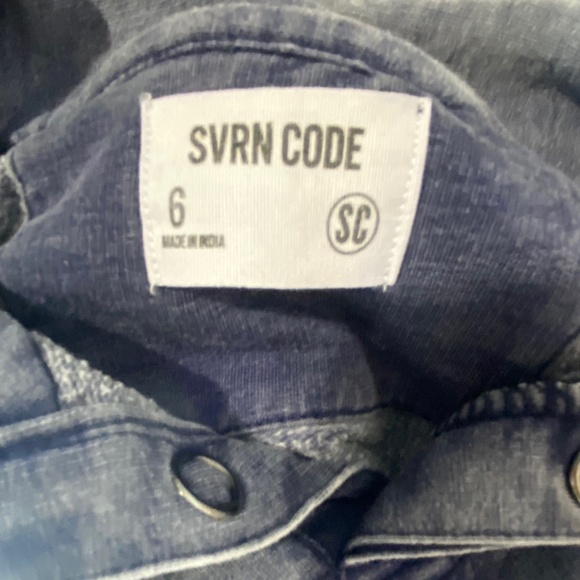 SVRN Code Navy Distressed Washed 1/4 Snap Pullover - Picture 6 of 10